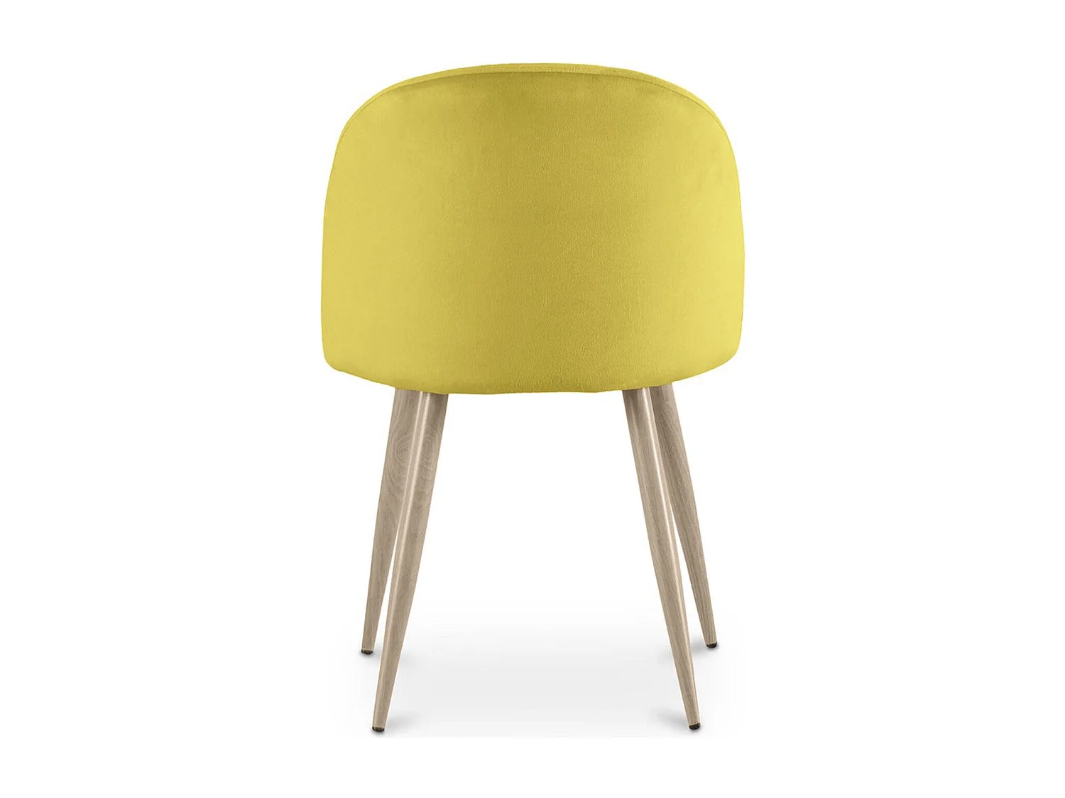 Chaise BOMANE style scandinave - Assise en velours et pieds en métal effet bois clair-Orange