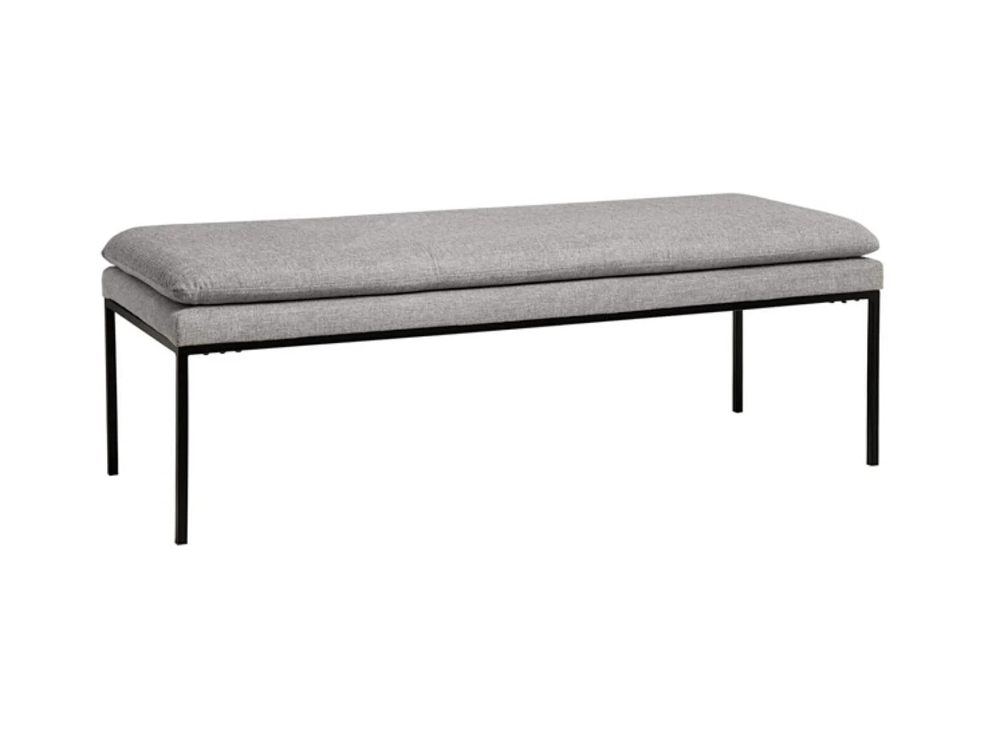 Banc design en tissu et pieds en métal noir MADRIDA 120cm-Beige clair