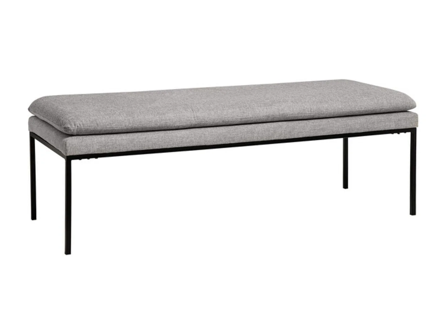 Banc design en tissu et pieds en métal noir MADRIDA 120cm-Beige clair