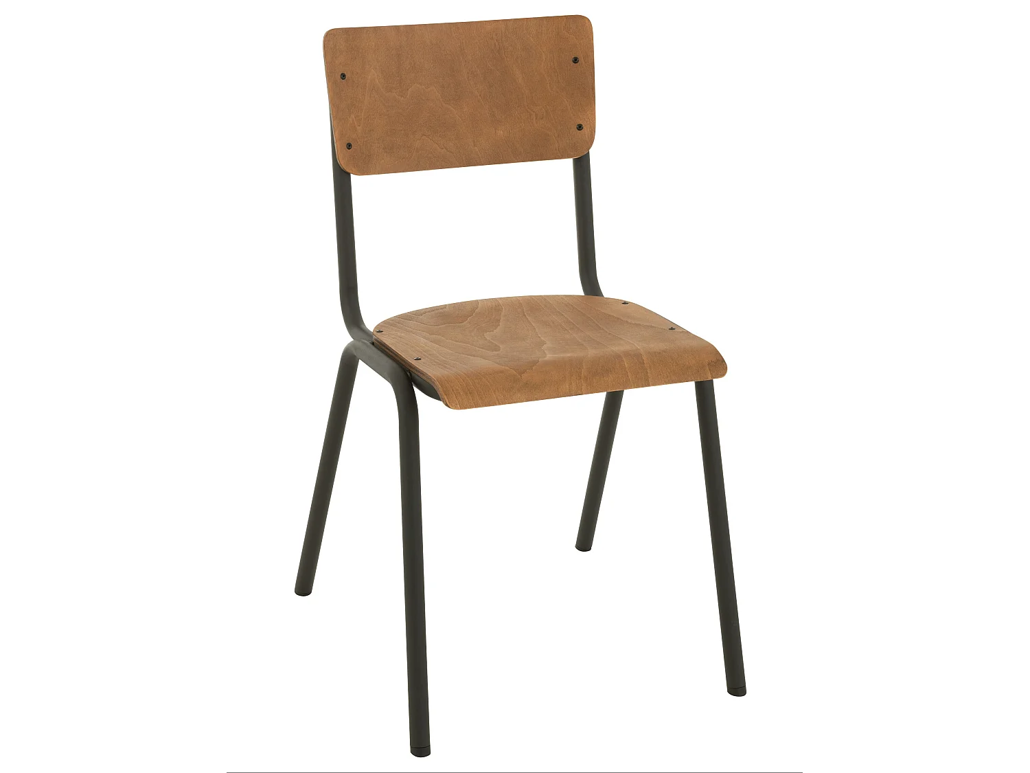 Silla de cocina LOKA en madera y metal - Estilo retro-Color Marrón