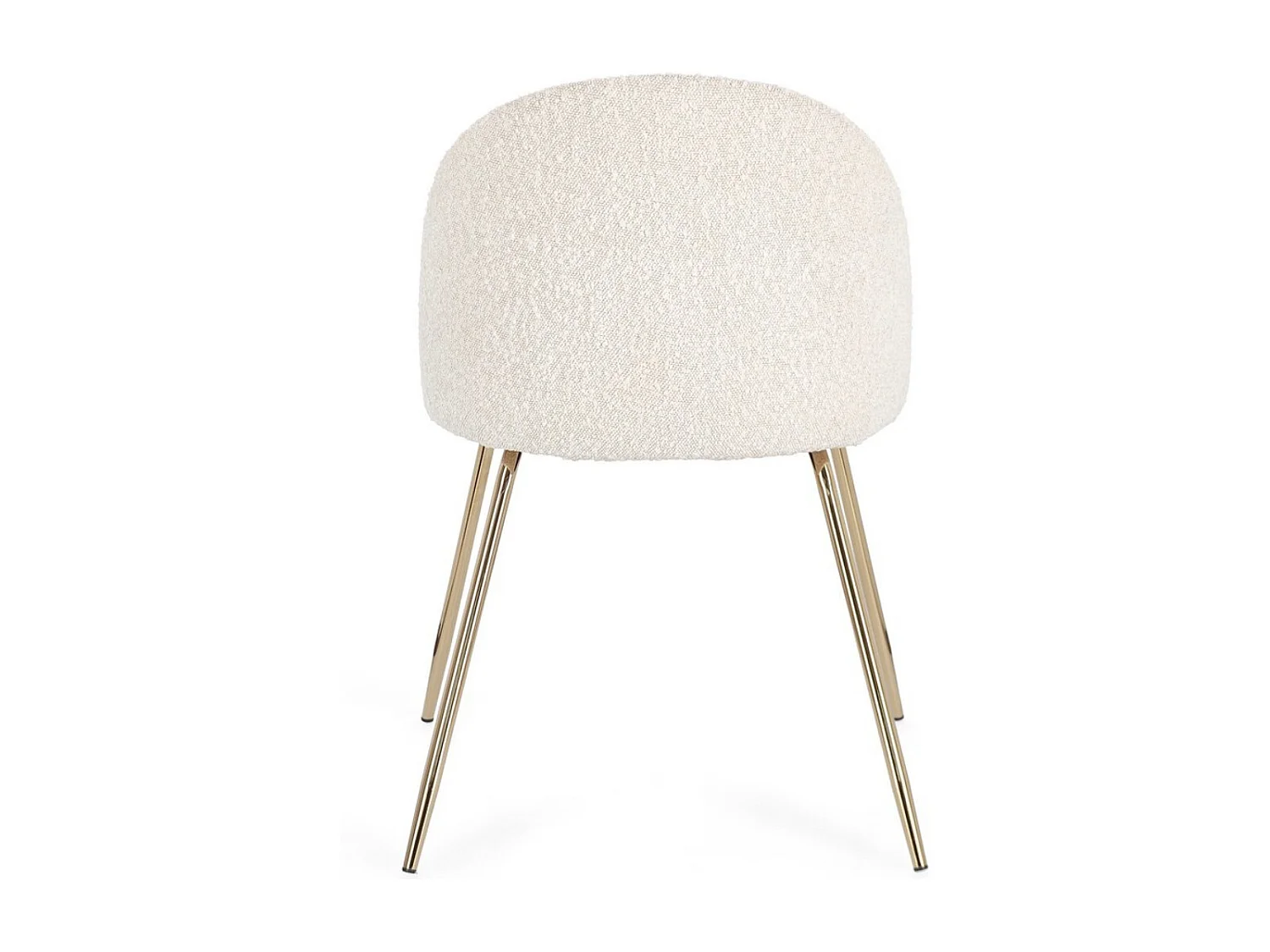 Lot de 4 chaises en tissu doux bouclé beige clair et pieds dorés Tanya – Élégance et Confort