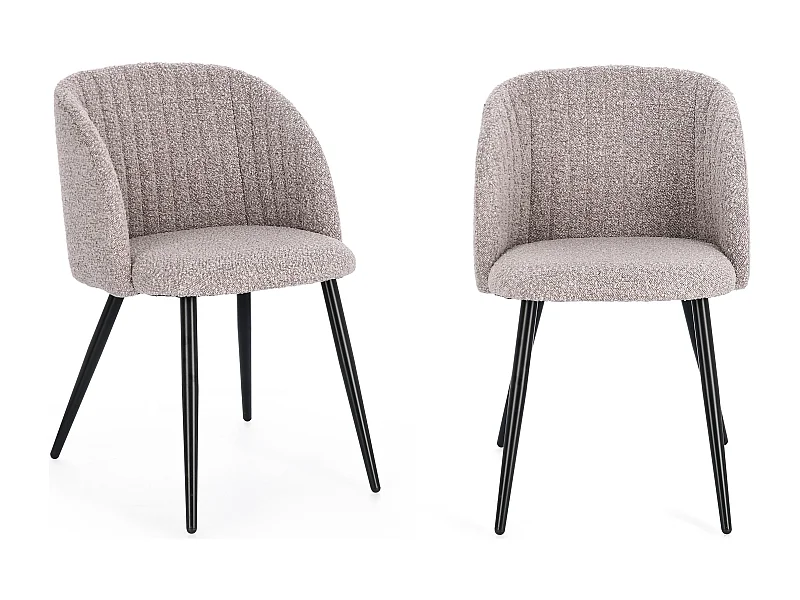 Lust zwarte kunstleren stoel en chroom metalen poten - Set van 2-Kleur Beige