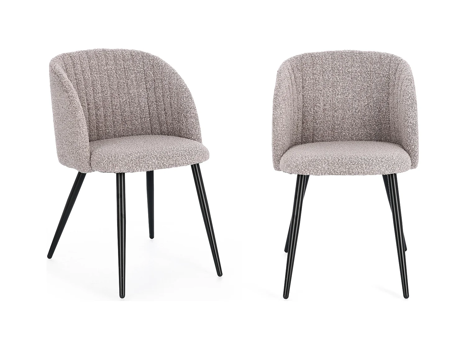 Lust zwarte kunstleren stoel en chroom metalen poten - Set van 2-Kleur Beige