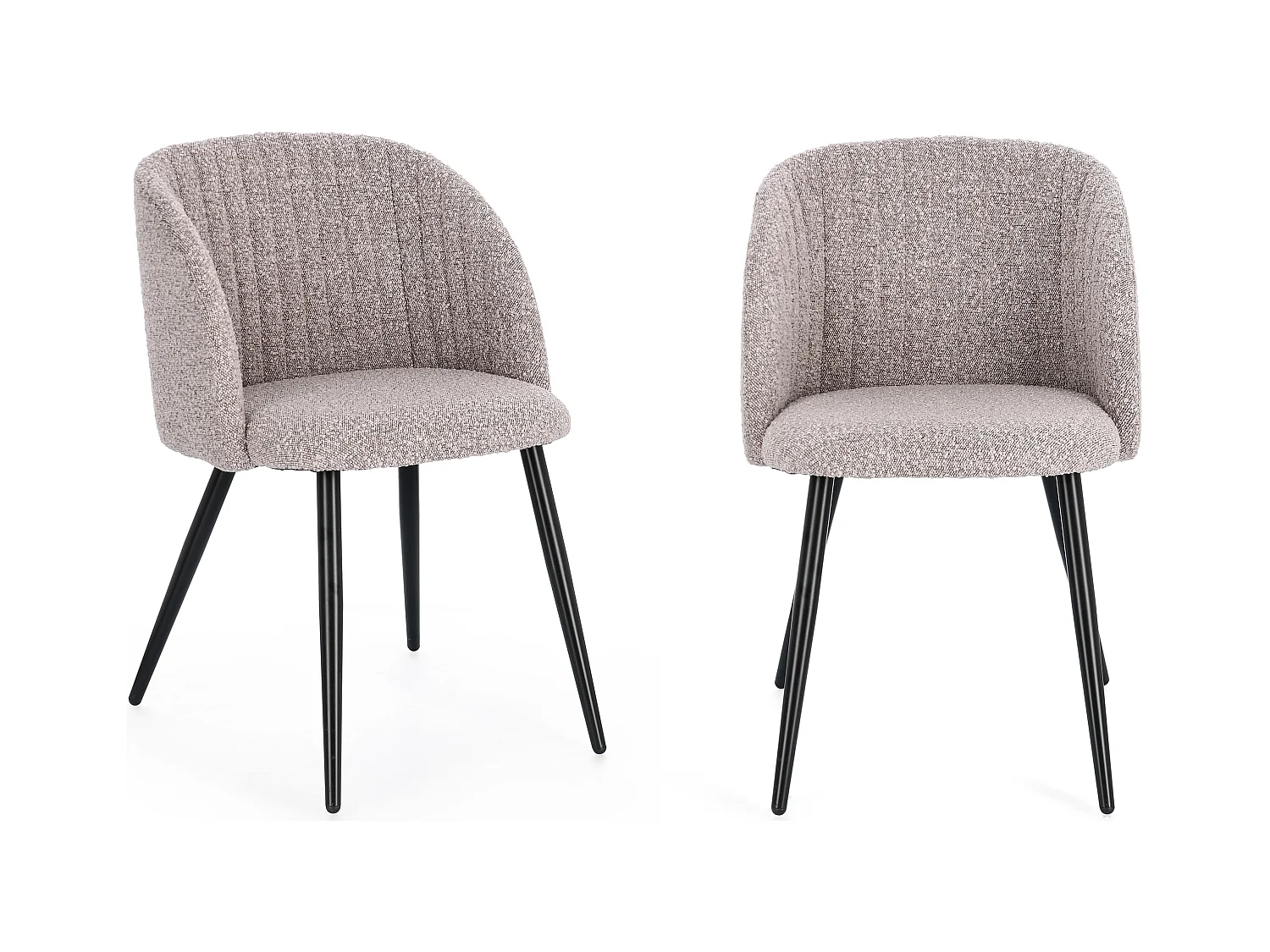 Lust zwarte kunstleren stoel en chroom metalen poten - Set van 2-Kleur Beige