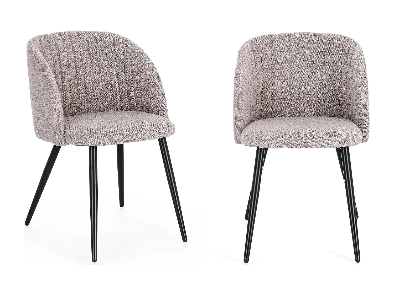 Lot de 2 chaises QUENTIN en tissu à bouclette – Confort contemporain et style texturé-Beige