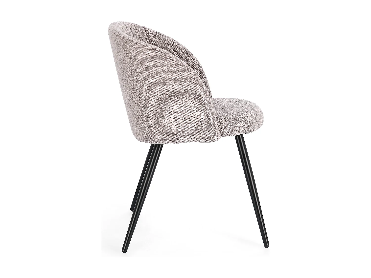 Lot de 2 chaises QUENTIN en tissu à bouclette – Confort contemporain et style texturé-Beige