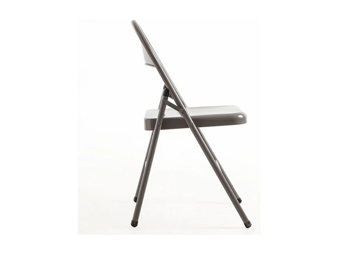 Chaise pliante métal gris brillant Taly - Lot de 2