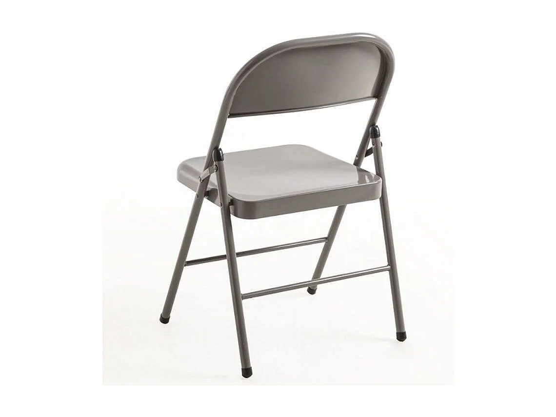 Chaise pliante métal gris brillant Taly - Lot de 2