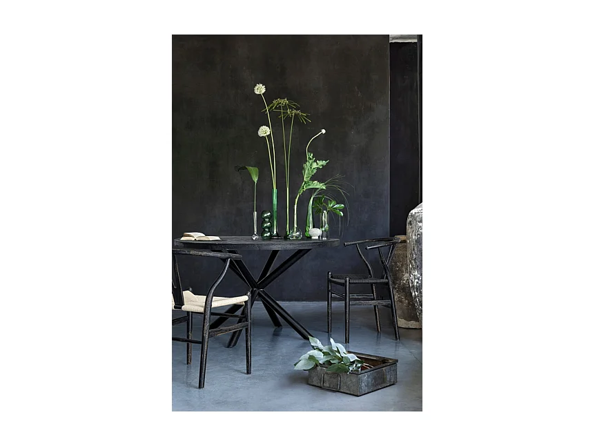 Lot de 2 chaises Artuza – Bois de hêtre et assise tressée en corde-Noir