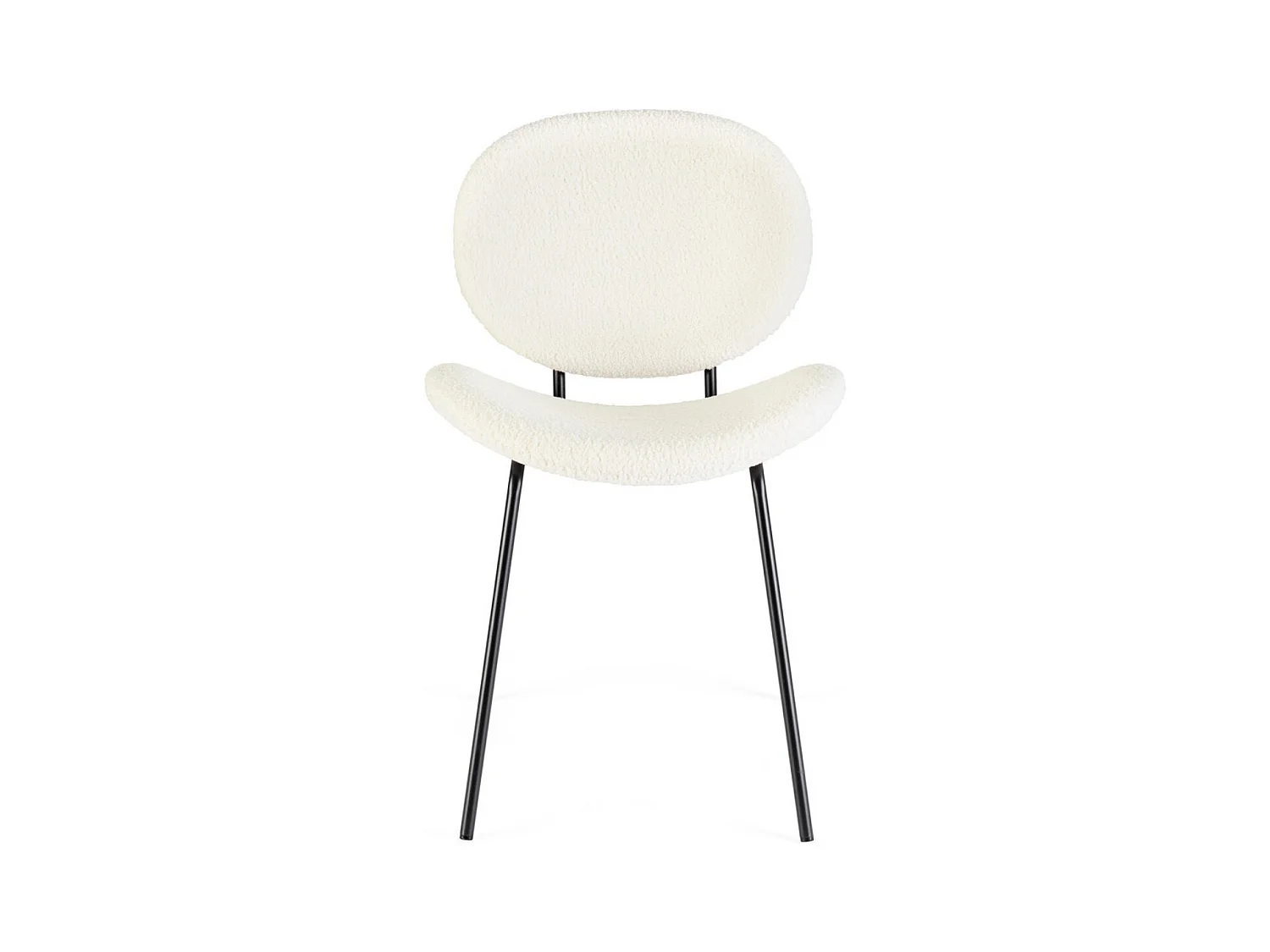 Juego de 2 sillas Maddy de tela loopback: elegancia moderna y confort óptimo-Color Blanco