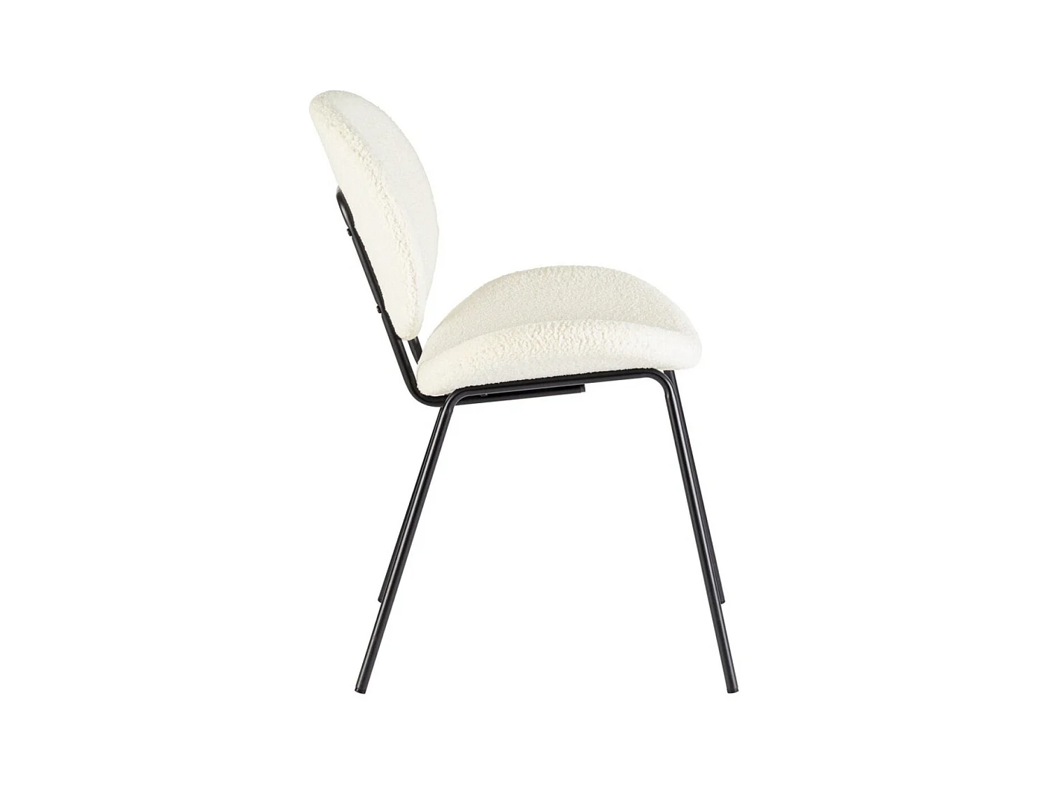 Juego de 2 sillas Maddy de tela loopback: elegancia moderna y confort óptimo-Color Blanco