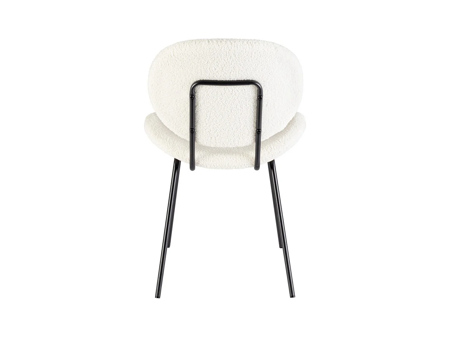 Juego de 2 sillas Maddy de tela loopback: elegancia moderna y confort óptimo-Color Blanco