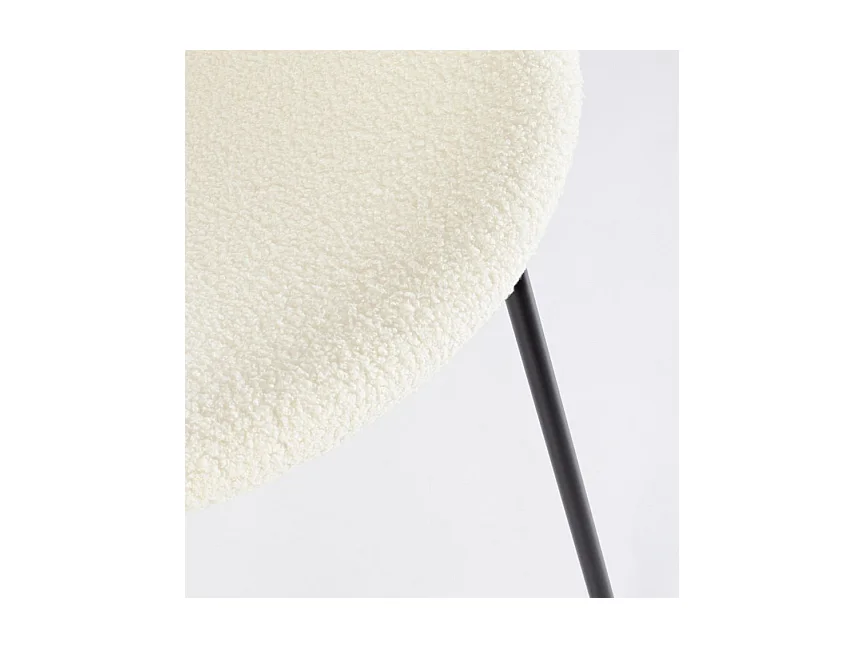 Juego de 2 sillas Maddy de tela loopback: elegancia moderna y confort óptimo-Color Blanco