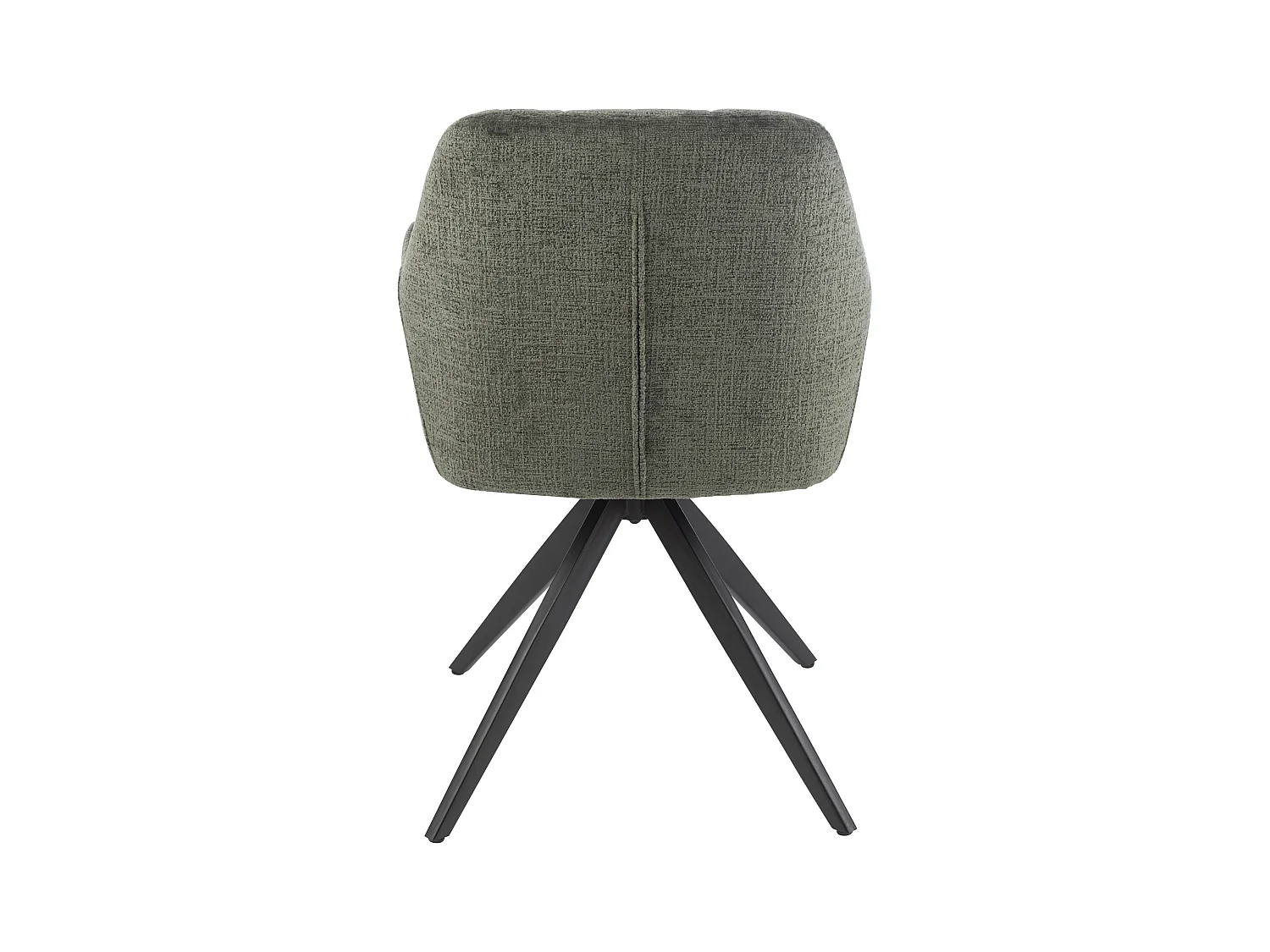 Chaise avec accoudoirs LOUNA – Tissu doux et pieds acier noir-Vert