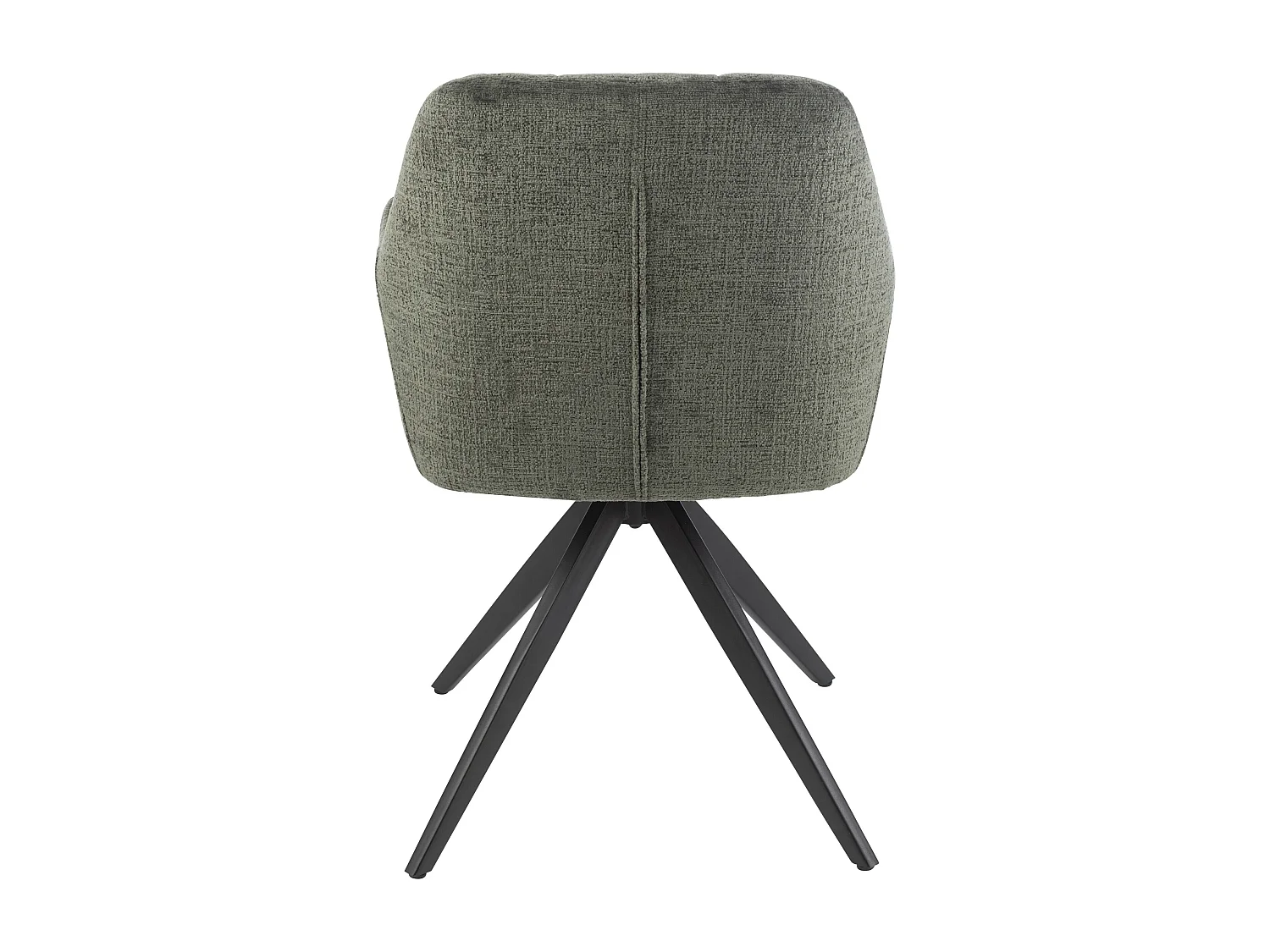 Silla LOUNA con reposabrazos – Tejido suave y patas de acero negro-Color Verde