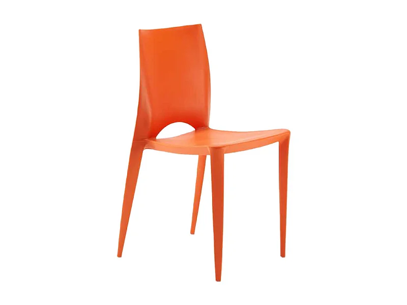 Chaise empilable en polypropylène LUSKO - Usage intérieur-extérieur-Orange