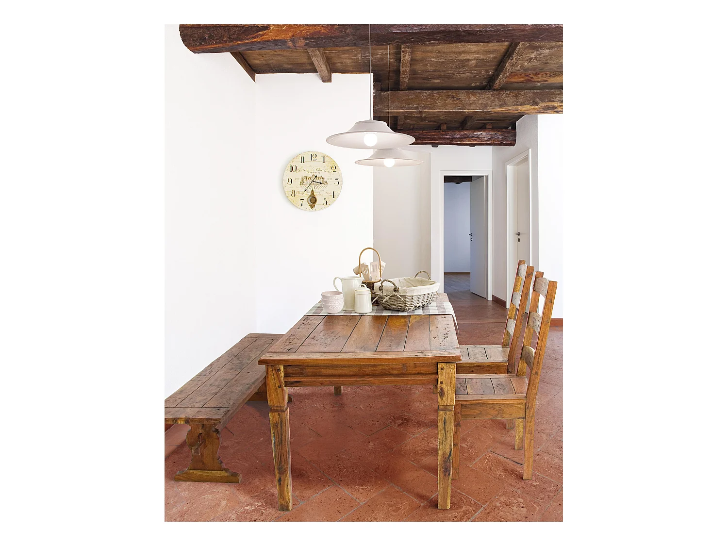 Kastela stoel van massief acaciahout met rustieke bruine afwerking - Set van 2