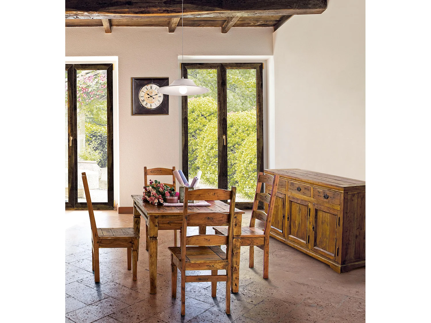 Lot de 2 chaises en bois d'acacia KASTELA