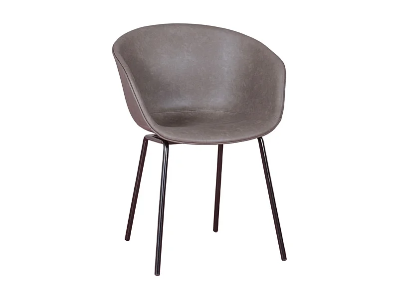 Chaise rembourrée Oliver en similicuir – Élégance et confort pour votre intérieur-Gris