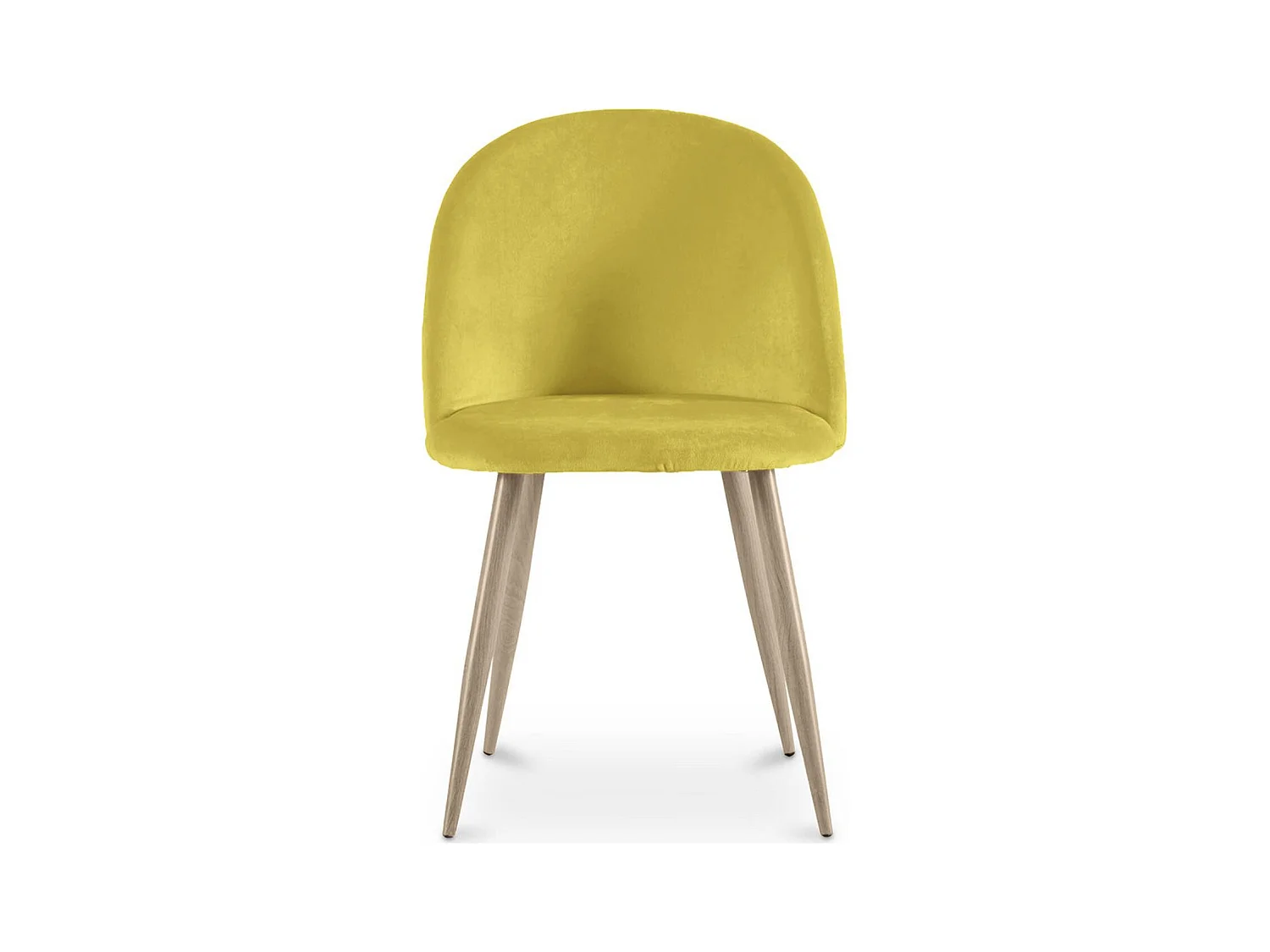 Chaise BOMANE style scandinave - Assise en velours et pieds en métal effet bois clair-Bleu turquoise