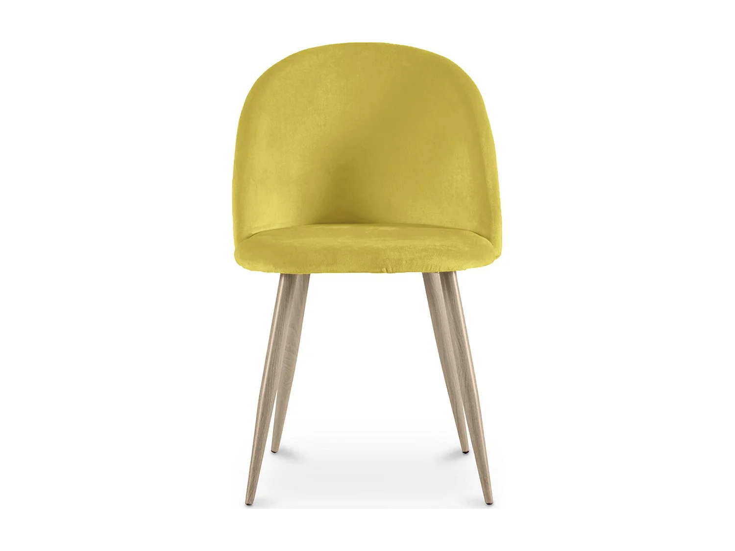 Chaise BOMANE style scandinave - Assise en velours et pieds en métal effet bois clair-Bleu turquoise