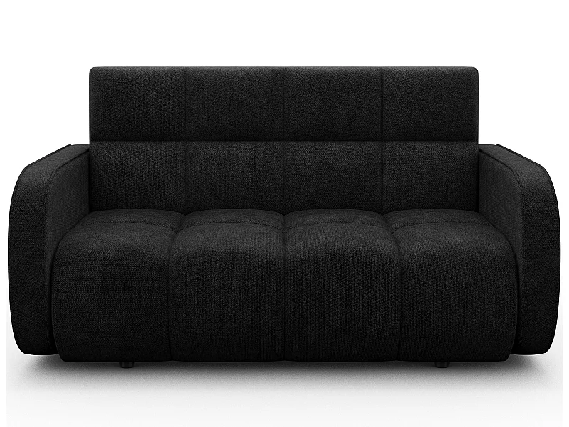 Canapé convertible tissu DENVERS – Avec coffre de rangement-Noir