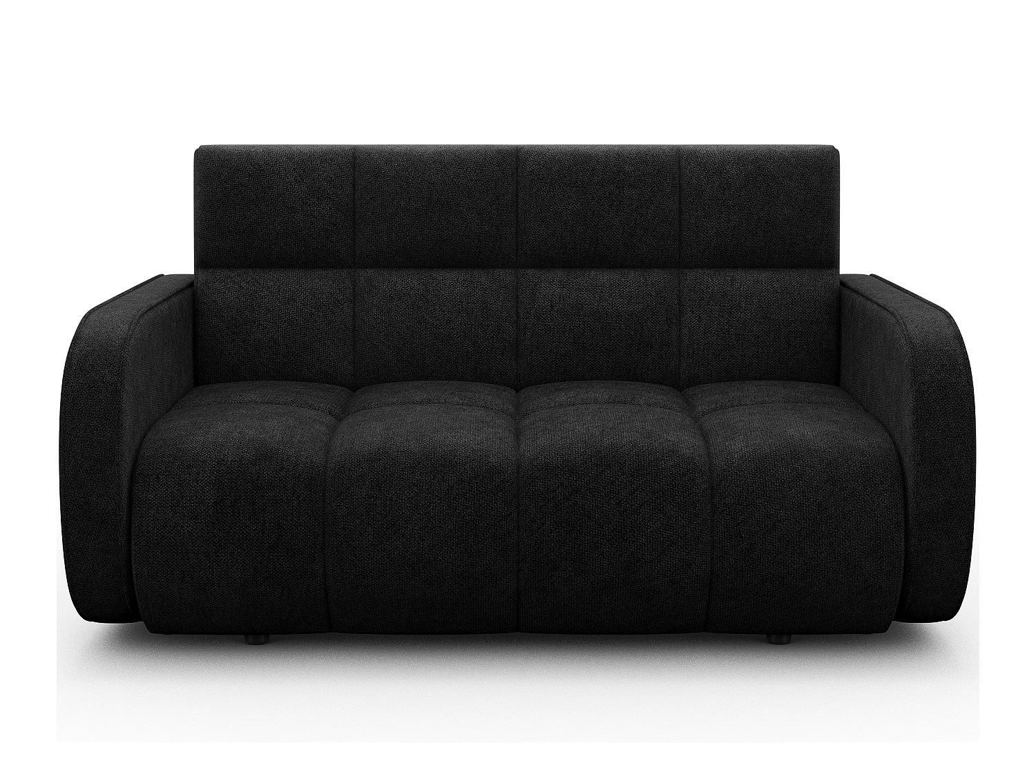 Canapé convertible tissu DENVERS – Avec coffre de rangement-Noir