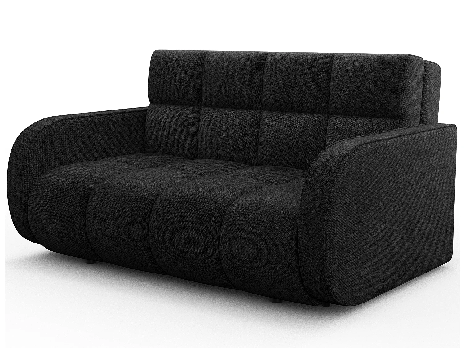 Canapé convertible tissu DENVERS – Avec coffre de rangement-Noir