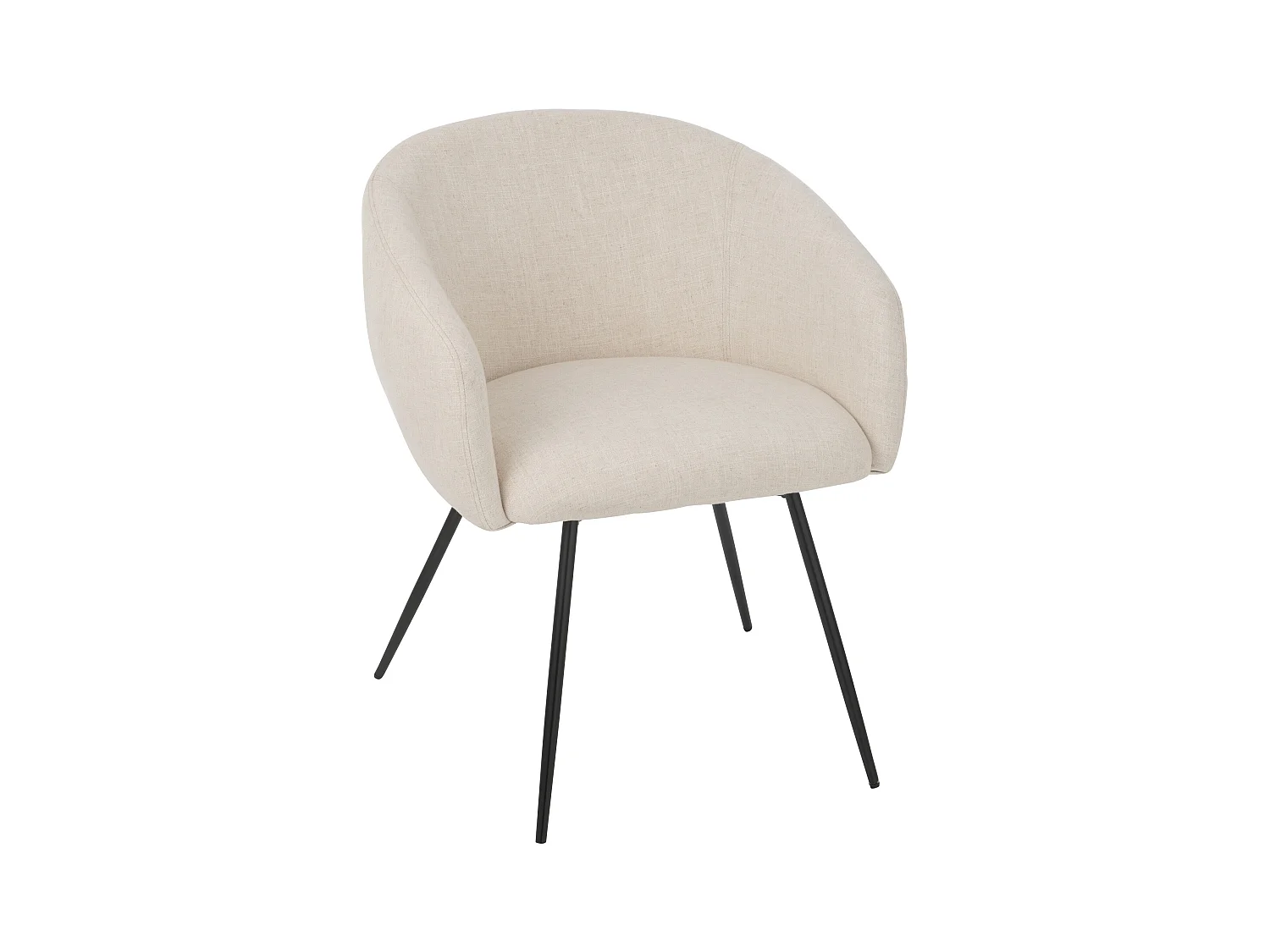 Chaise design WALES – Confort moderne en tissu et métal noir-Blanc cassé