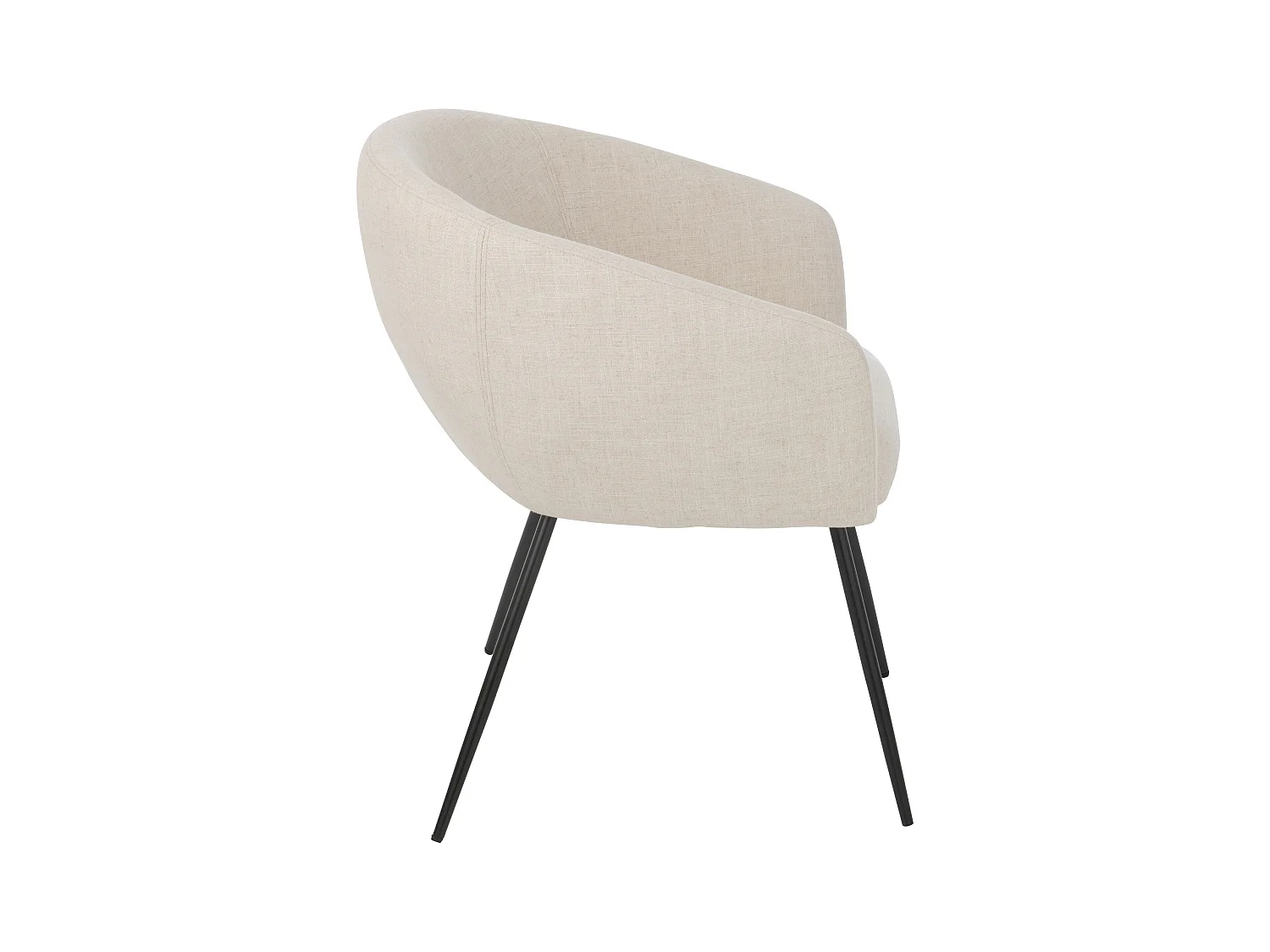 Chaise design WALES – Confort moderne en tissu et métal noir-Blanc cassé