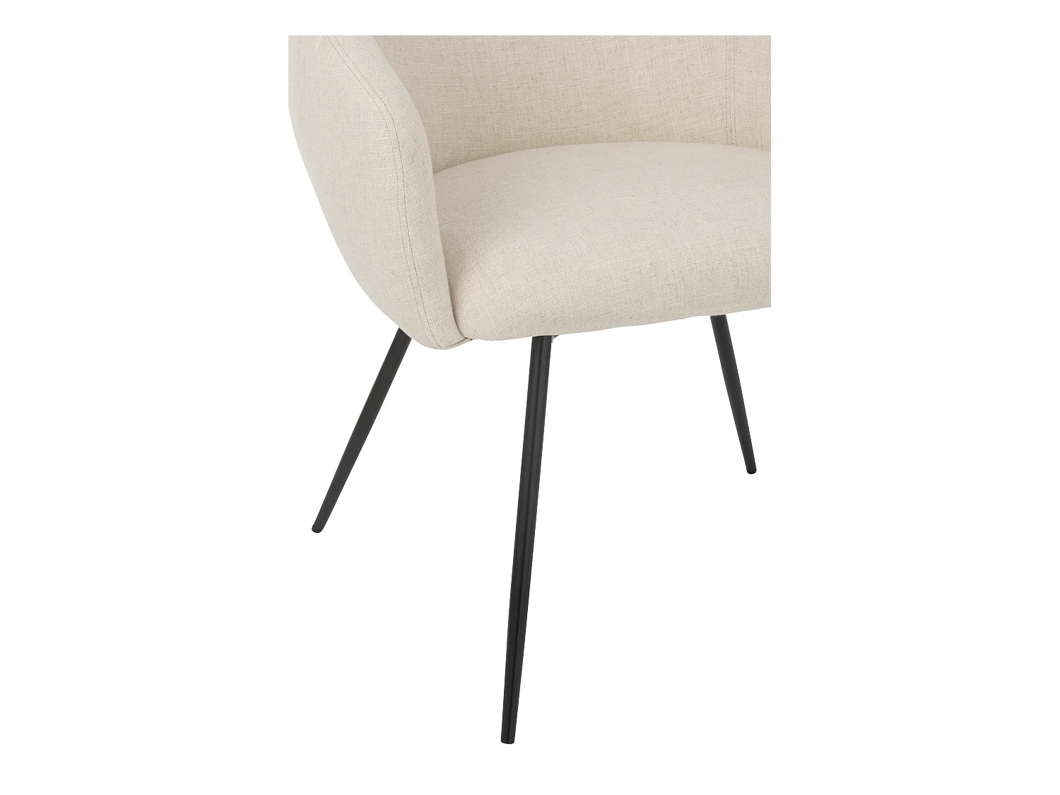 Chaise design WALES – Confort moderne en tissu et métal noir-Blanc cassé