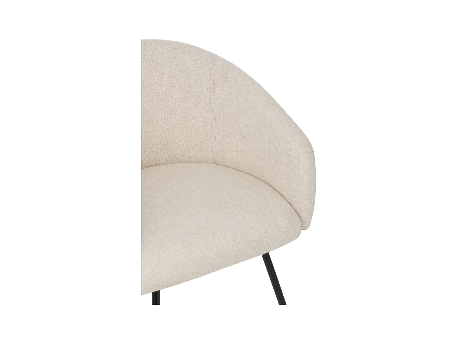 Chaise design WALES – Confort moderne en tissu et métal noir-Blanc cassé
