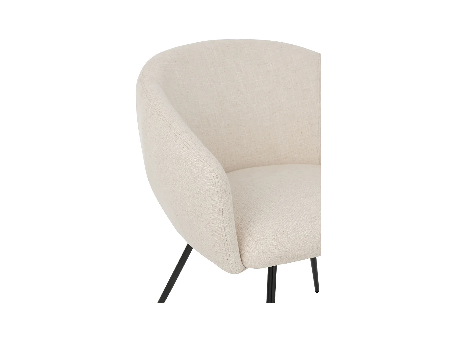 Chaise design WALES – Confort moderne en tissu et métal noir-Blanc cassé