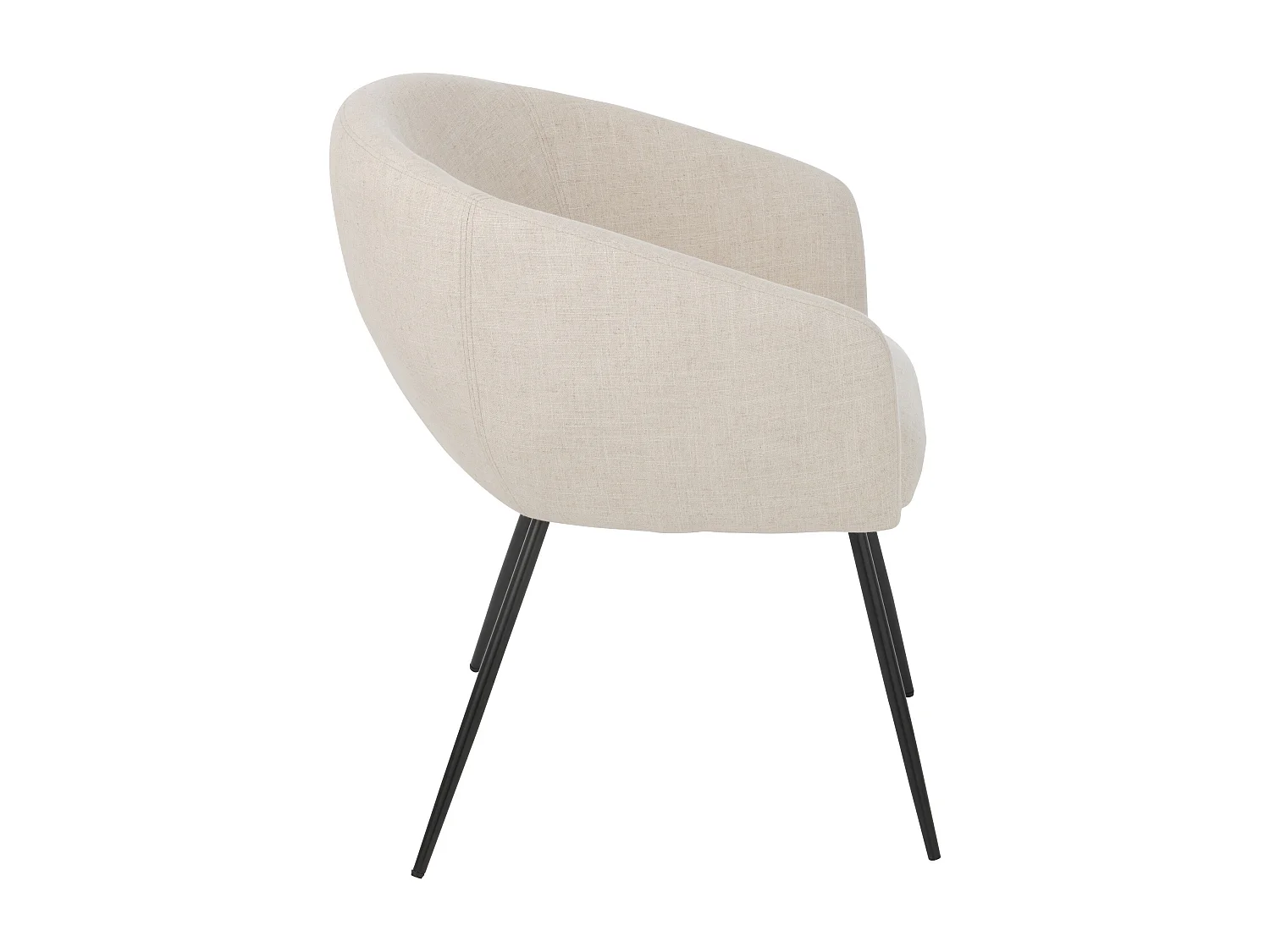 Chaise design WALES – Confort moderne en tissu et métal noir-Blanc cassé