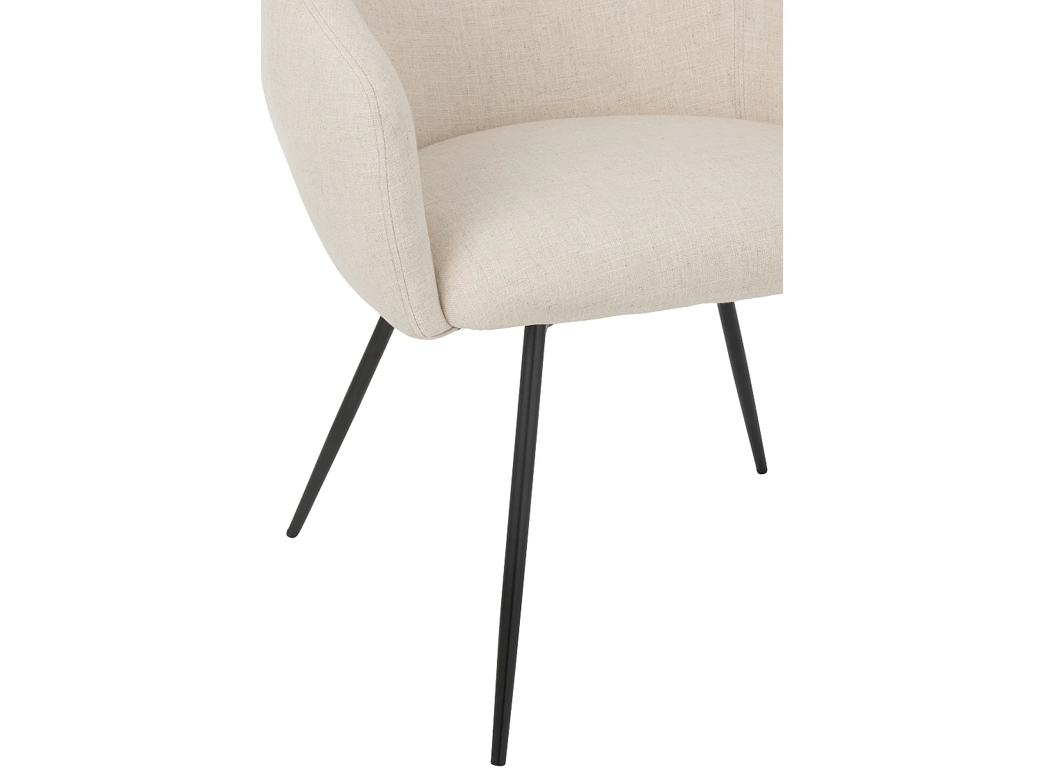 Chaise design WALES – Confort moderne en tissu et métal noir-Blanc cassé