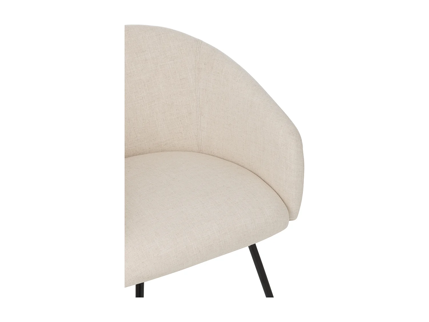 Chaise design WALES – Confort moderne en tissu et métal noir-Blanc cassé