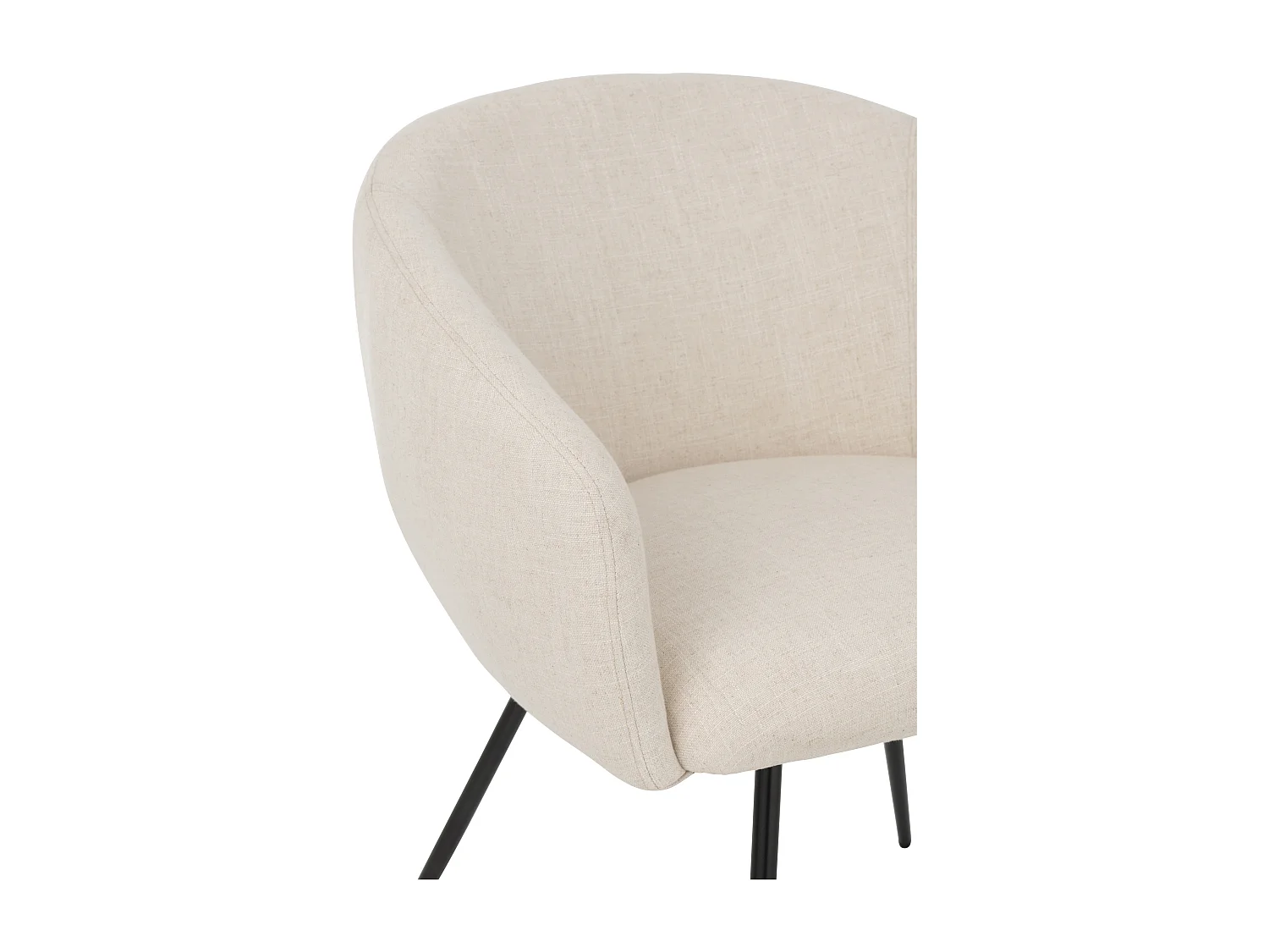 Chaise design WALES – Confort moderne en tissu et métal noir-Blanc cassé