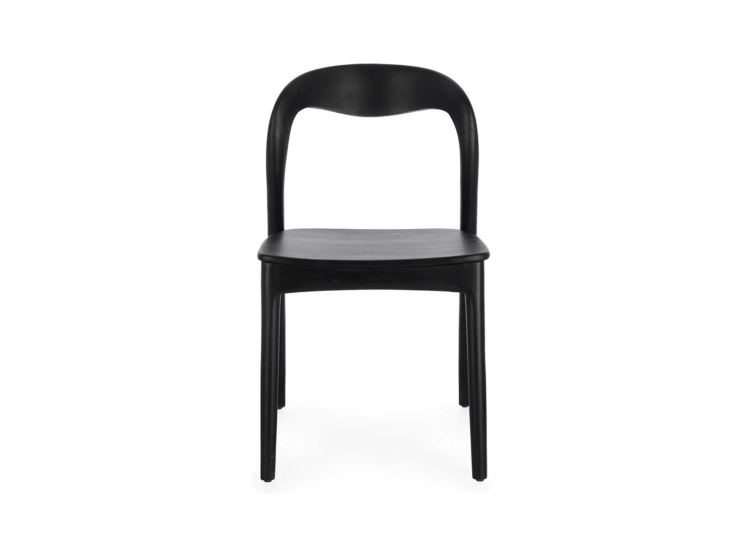 Lot de 2 chaises en bois de Teck – Modèle Kiley-Noir