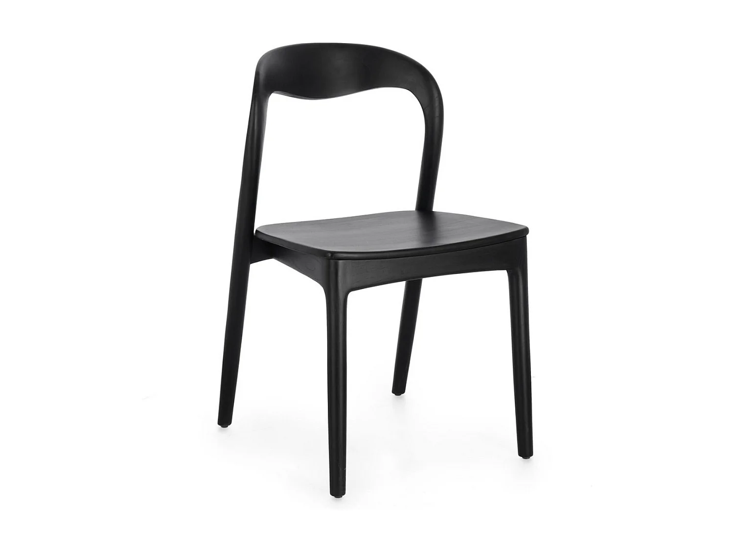 Lot de 2 chaises en bois de Teck – Modèle Kiley-Noir