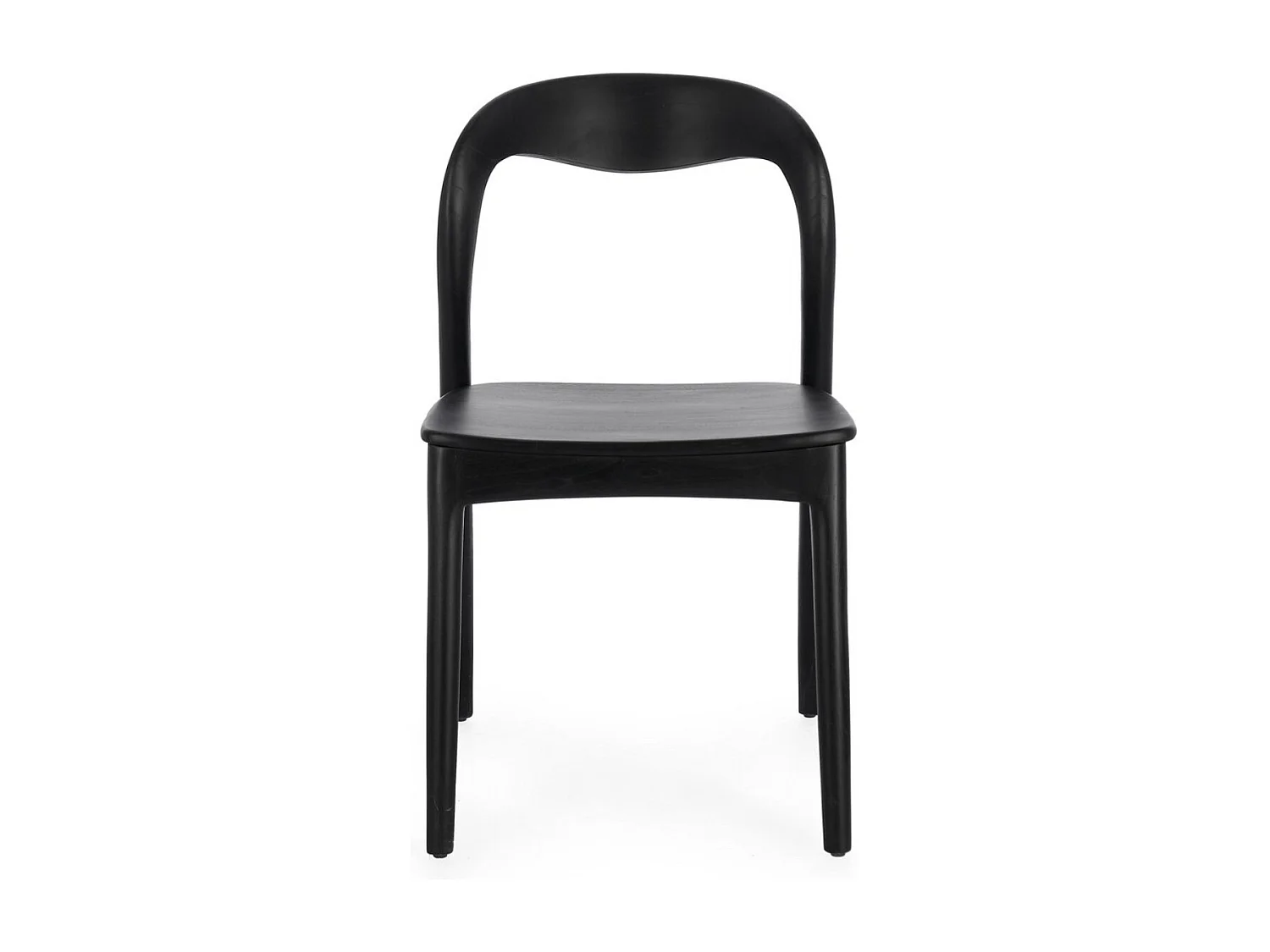 Lot de 2 chaises en bois de Teck – Modèle Kiley-Noir