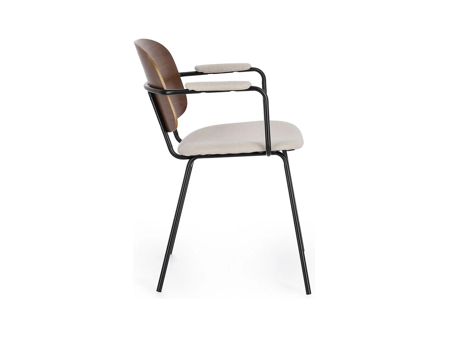 Lot de 2 chaises avec accoudoirs Serona - Élégance et confort au style rétro-Marron/Naturel