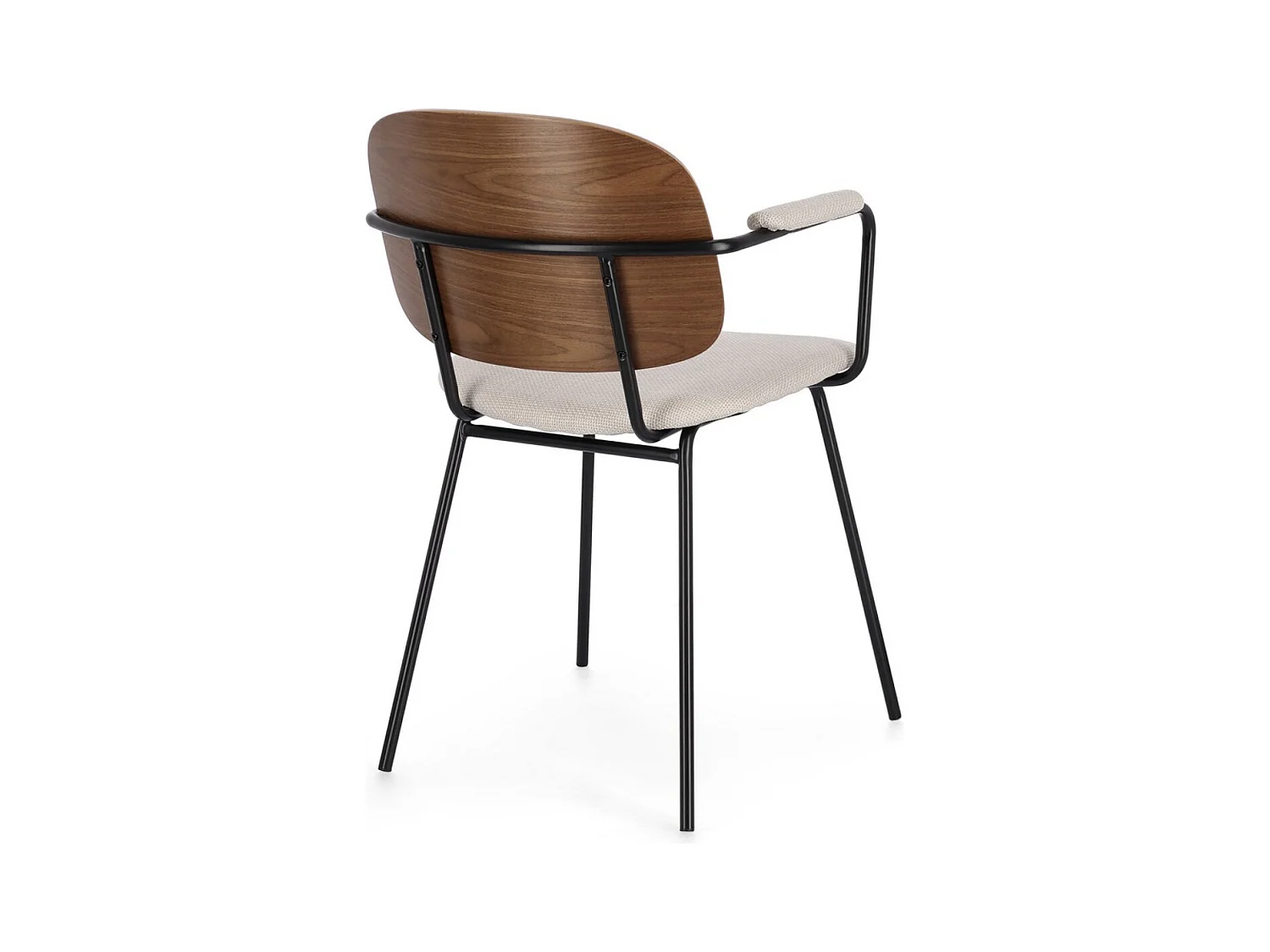 Lot de 2 chaises avec accoudoirs Serona - Élégance et confort au style rétro-Marron/Naturel