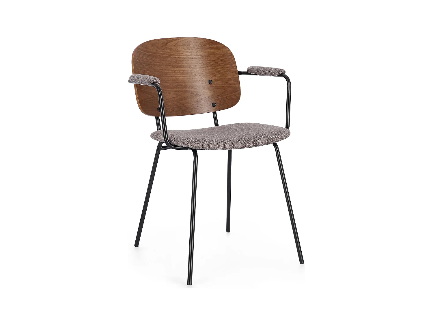 Lot de 2 chaises avec accoudoirs Serona - Élégance et confort au style rétro-Marron/Naturel