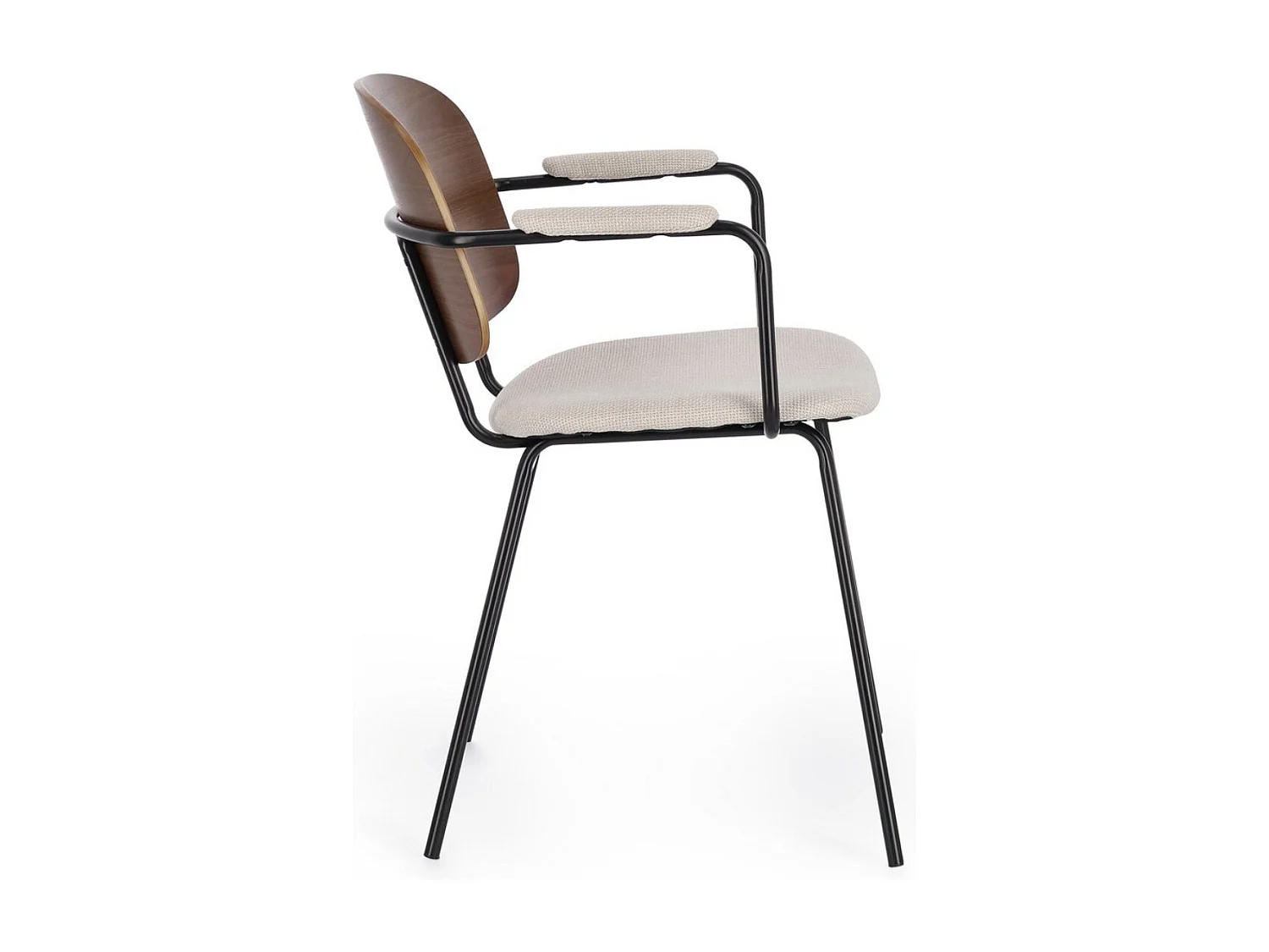 Lot de 2 chaises avec accoudoirs Serona - Élégance et confort au style rétro-Marron/Naturel