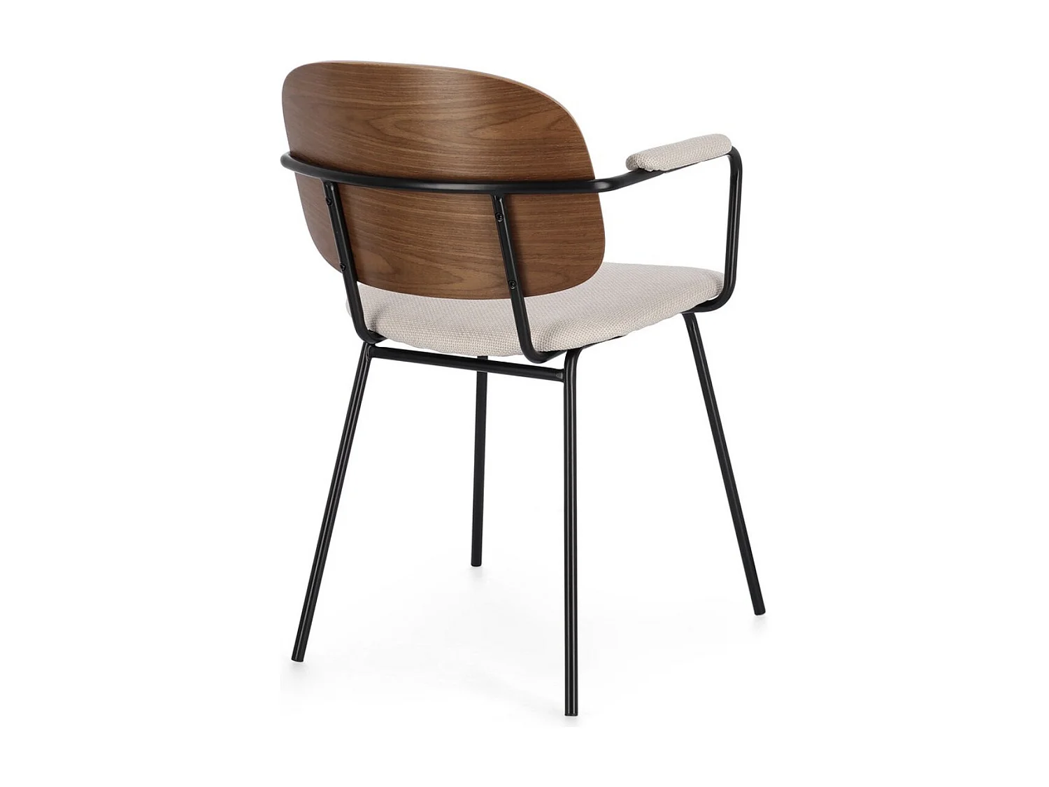 Lot de 2 chaises avec accoudoirs Serona - Élégance et confort au style rétro-Marron/Naturel