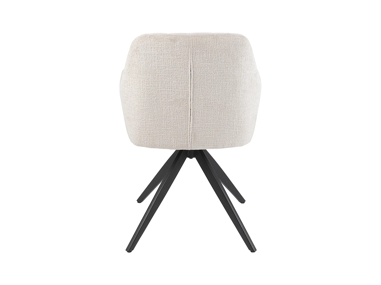 Chaise avec accoudoirs LOUNA – Tissu doux et pieds acier noir-Beige