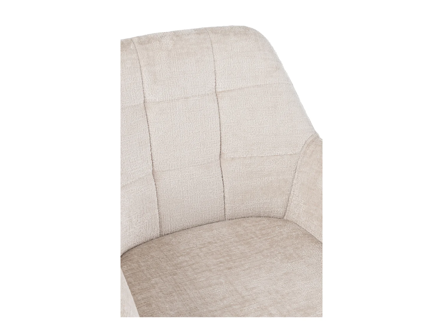 Chaise avec accoudoirs LOUNA – Tissu doux et pieds acier noir-Beige
