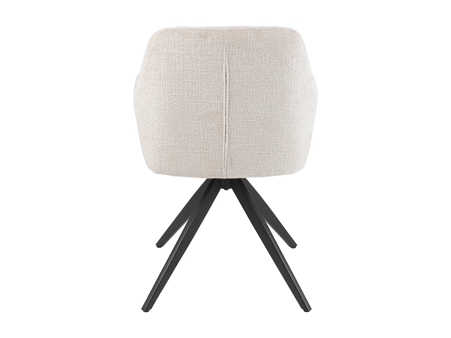 Silla LOUNA con reposabrazos – Tejido suave y patas de acero negro-Color ribete verde crudo