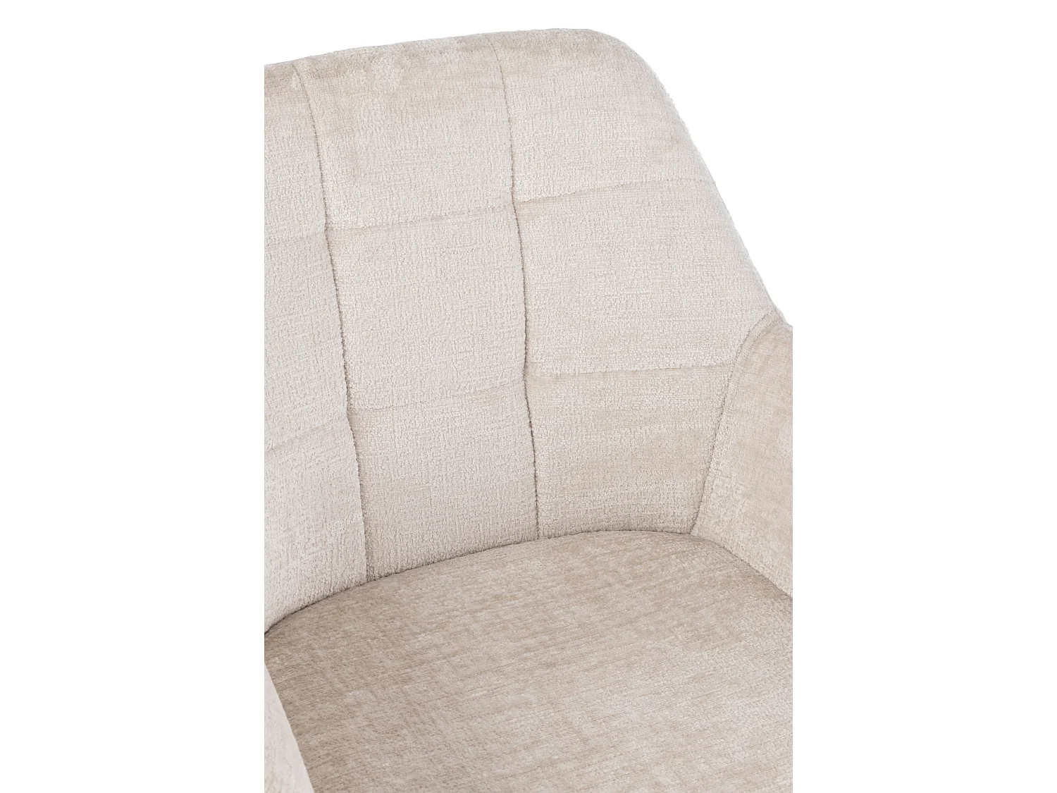 Silla LOUNA con reposabrazos – Tejido suave y patas de acero negro-Color ribete verde crudo