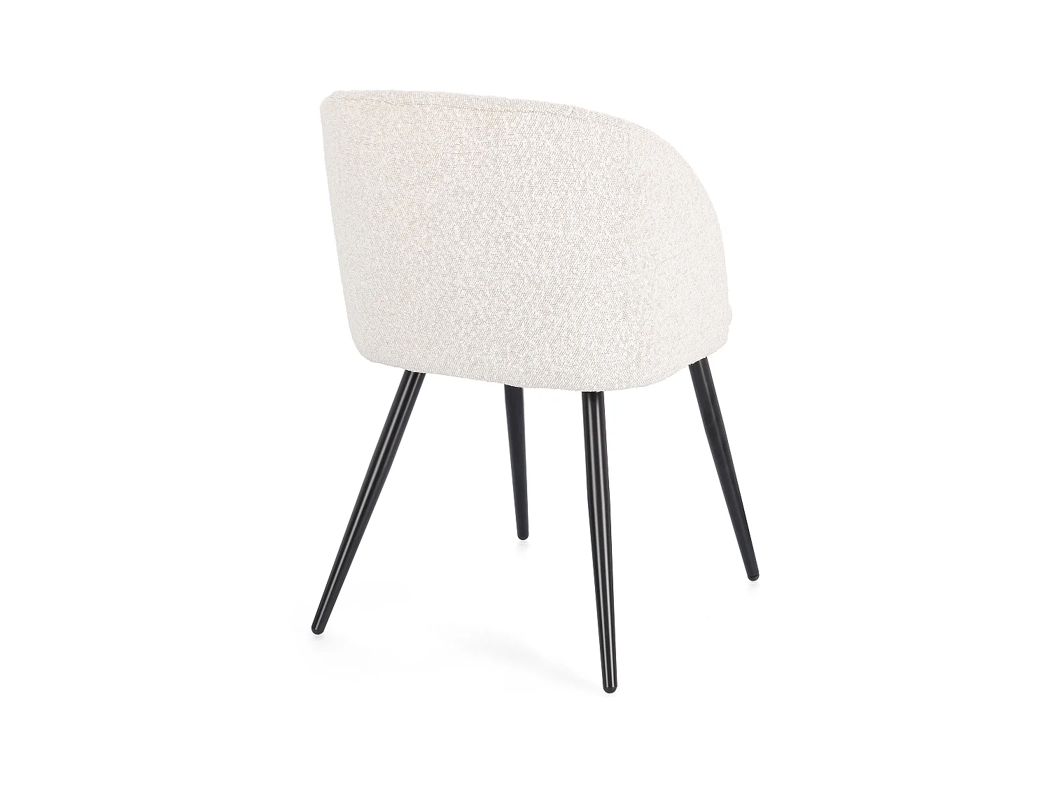 Conjunto de 2 sillas QUENTIN en tejido bouclette - Comodidad contemporánea y estilo texturizado-Color Blanco